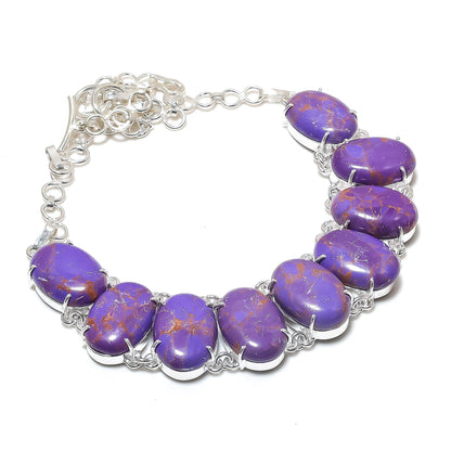 Purple Turquoise Sterling Silver Necklace