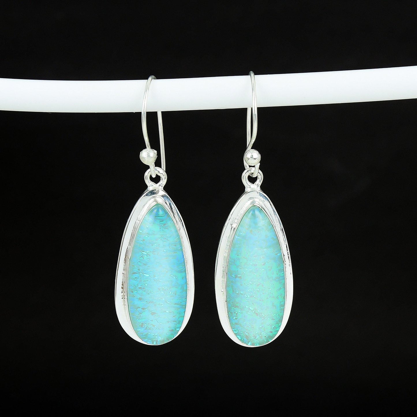 Blue Australian Triplet Opal Gemstone Earrings