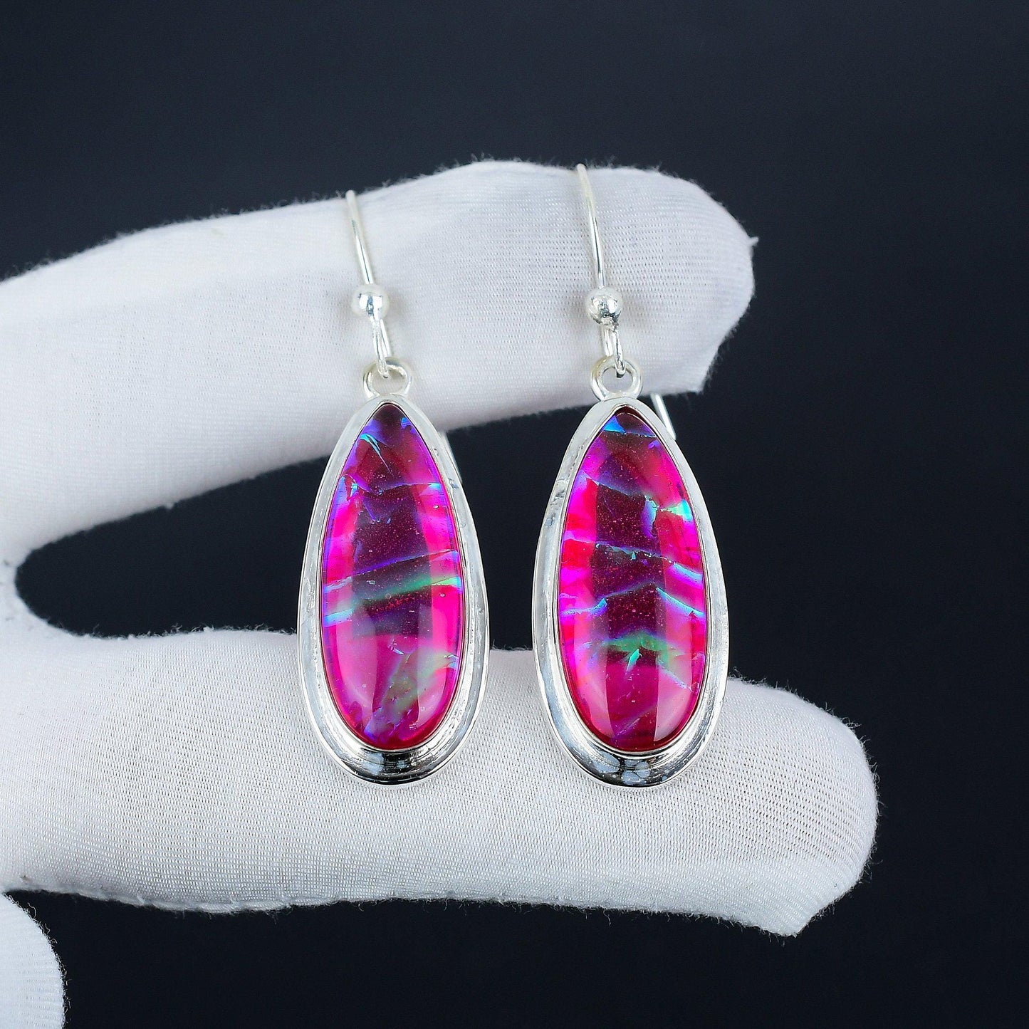 Multicolor Australian Opal Gemstone Earrings