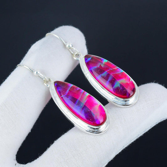 Multicolor Australian Opal Gemstone Earrings