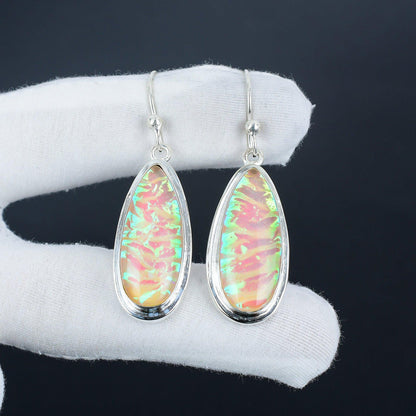 Multicolor Opal Gemstone Earrings