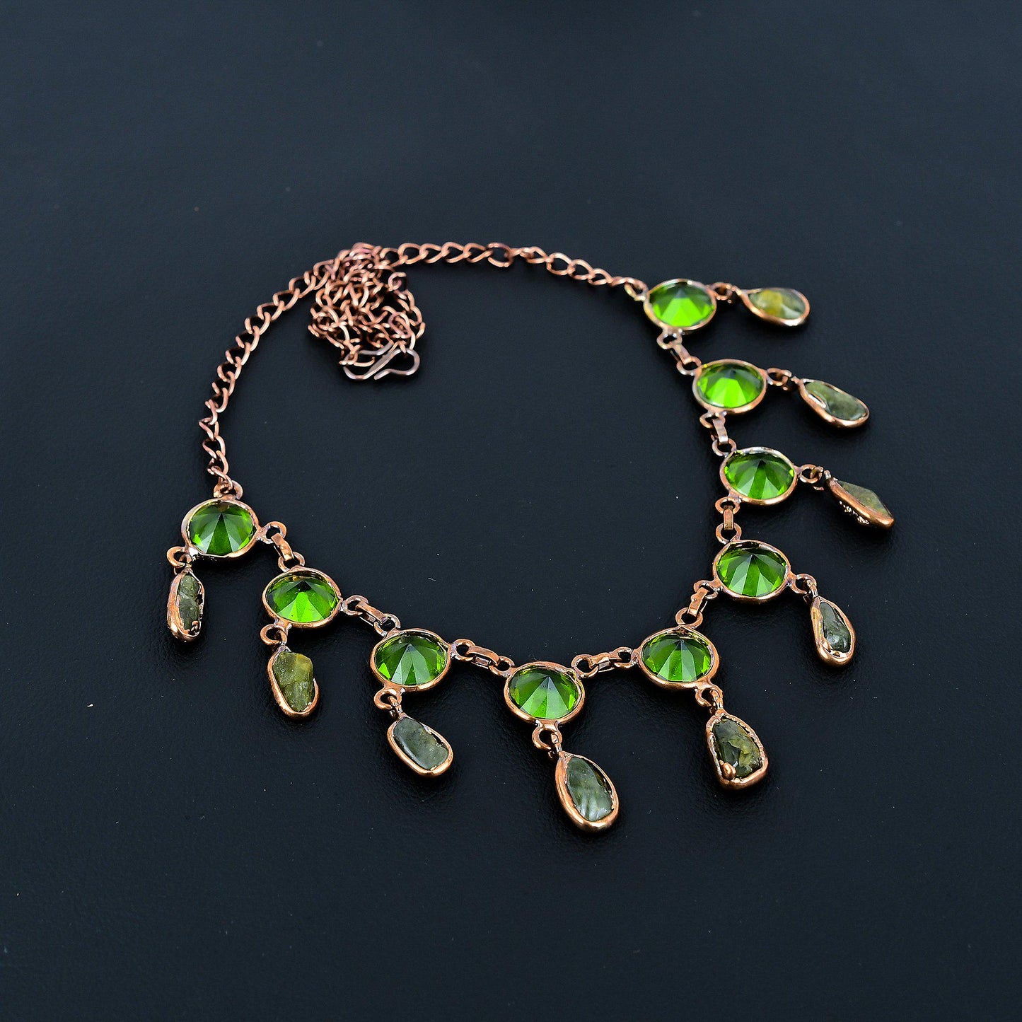 Green Peridot Gemstone Necklace