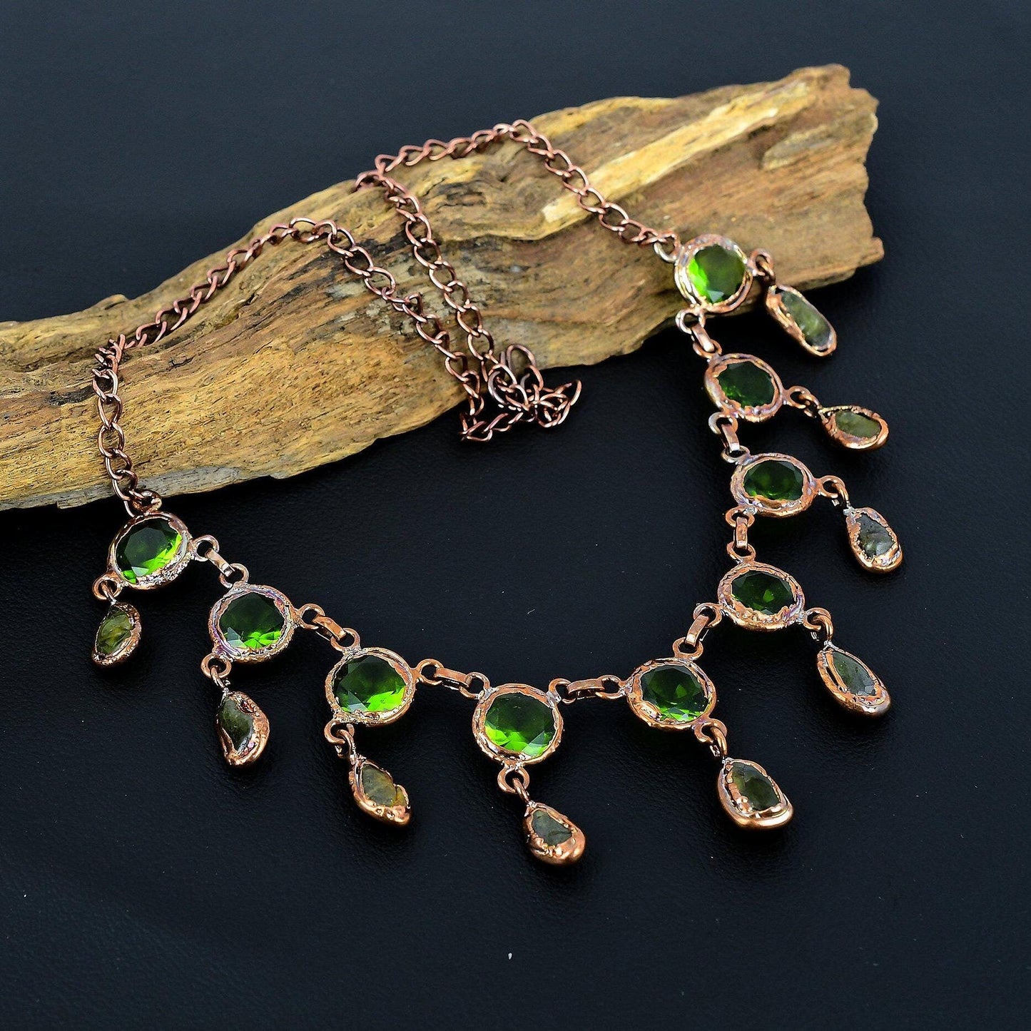 Green Peridot Gemstone Necklace