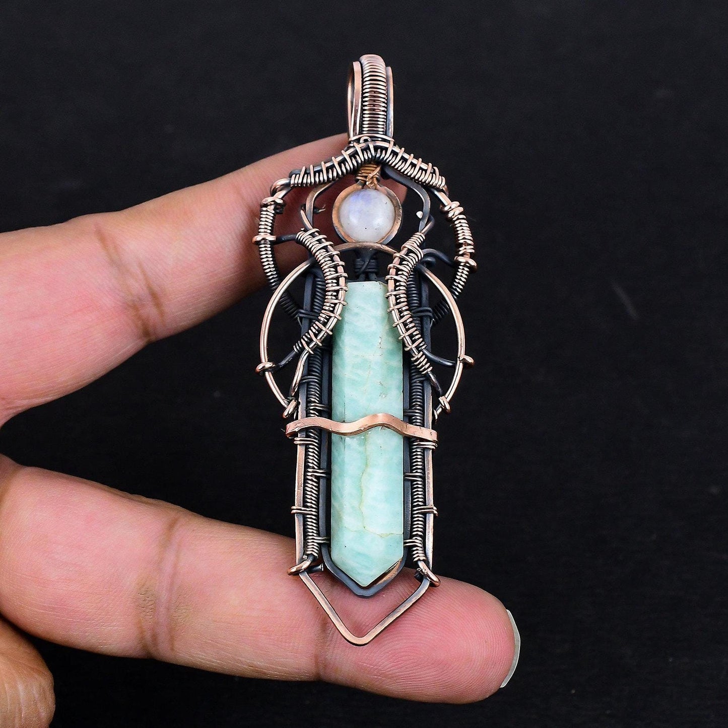 Aqua Green Amazonite Gemstone Pendant