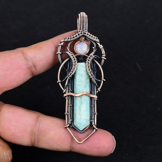 Aqua Green Amazonite Gemstone Pendant