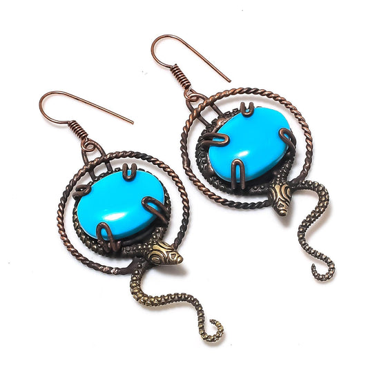Turquoise Gemstone Dangle Earrings