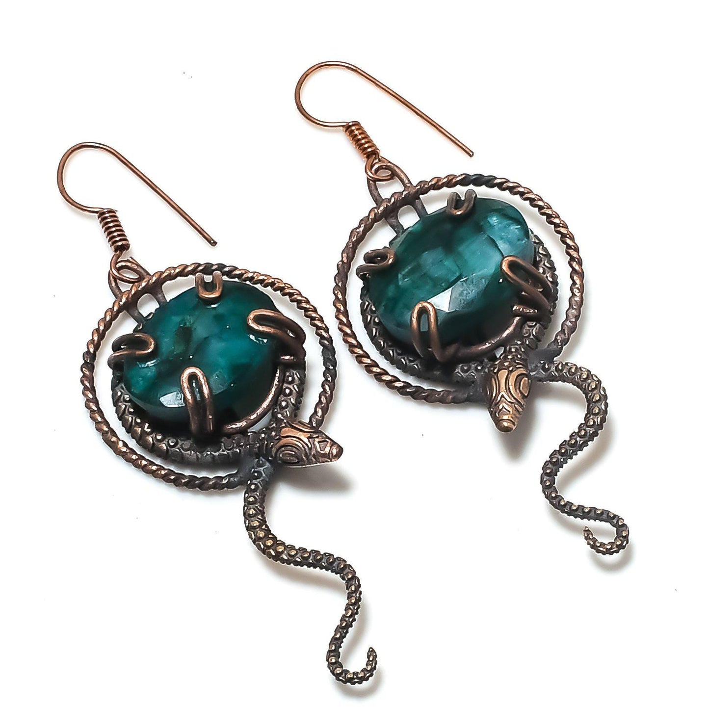 Green Emerald Gemstone Earrings