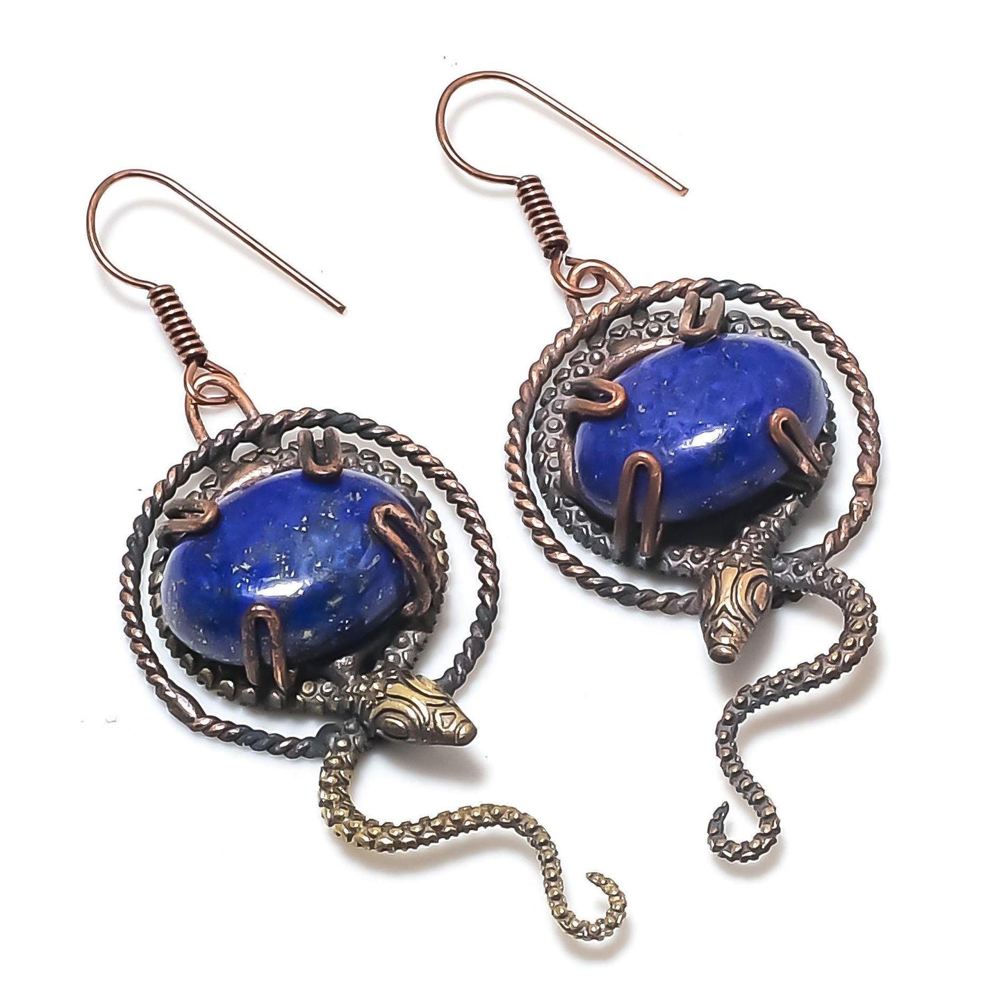 Blue Lapis Lazuli Gemstone Earrings