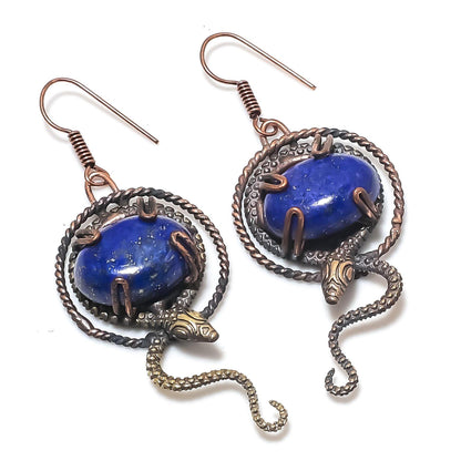 Blue Lapis Lazuli Gemstone Earrings