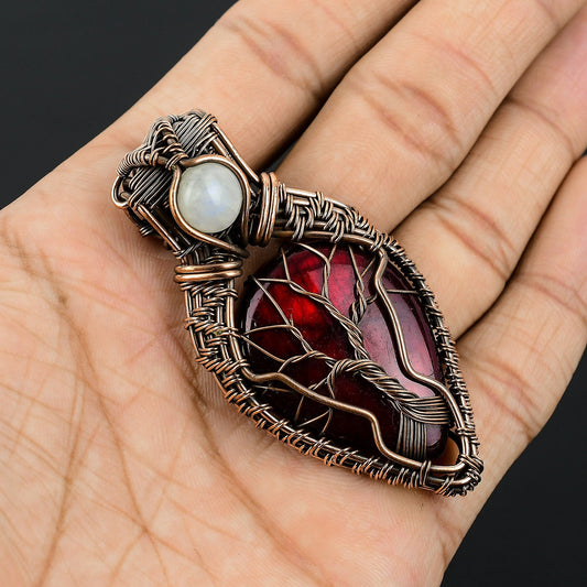 Red Labradorite Gemstone Pendant