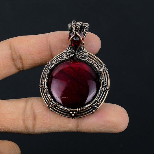 Red Labradorite Gemstone Pendant