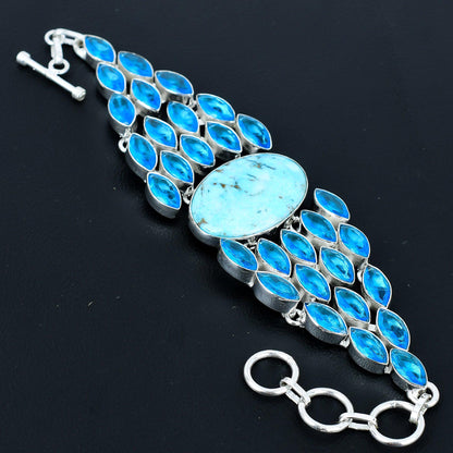 Blue Turquoise & Blue Topaz Bracelet