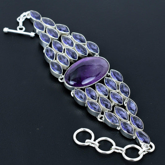 Purple Amethyst Sterling Silver Bracelet