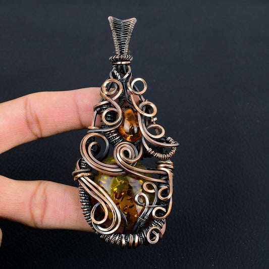 Honey Amber Gemstone Pendant