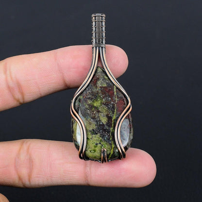 Green & Red Dragon Blood Gemstone Pendant