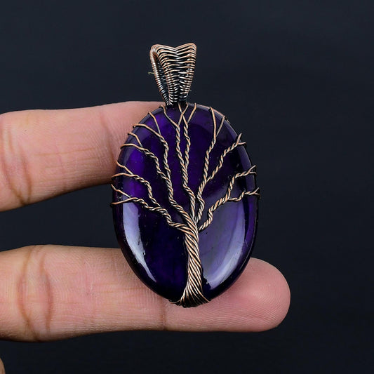 Purple Flash Labradorite Gemstone Pendant