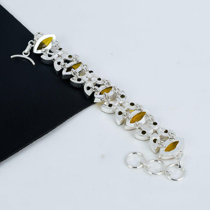 Yellow Citrine Gemstone Bracelet
