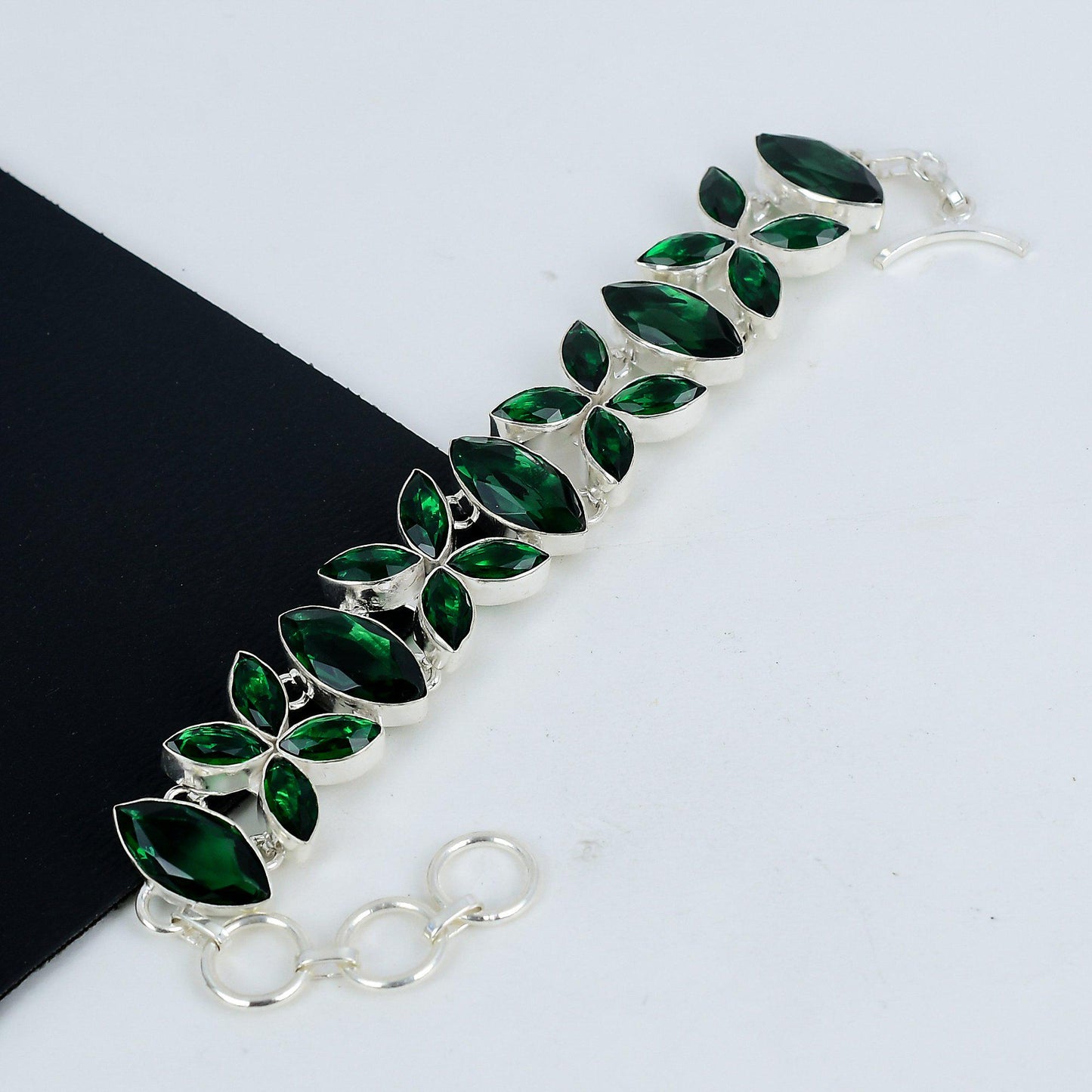 Green Tourmaline Sterling Silver Bracelet