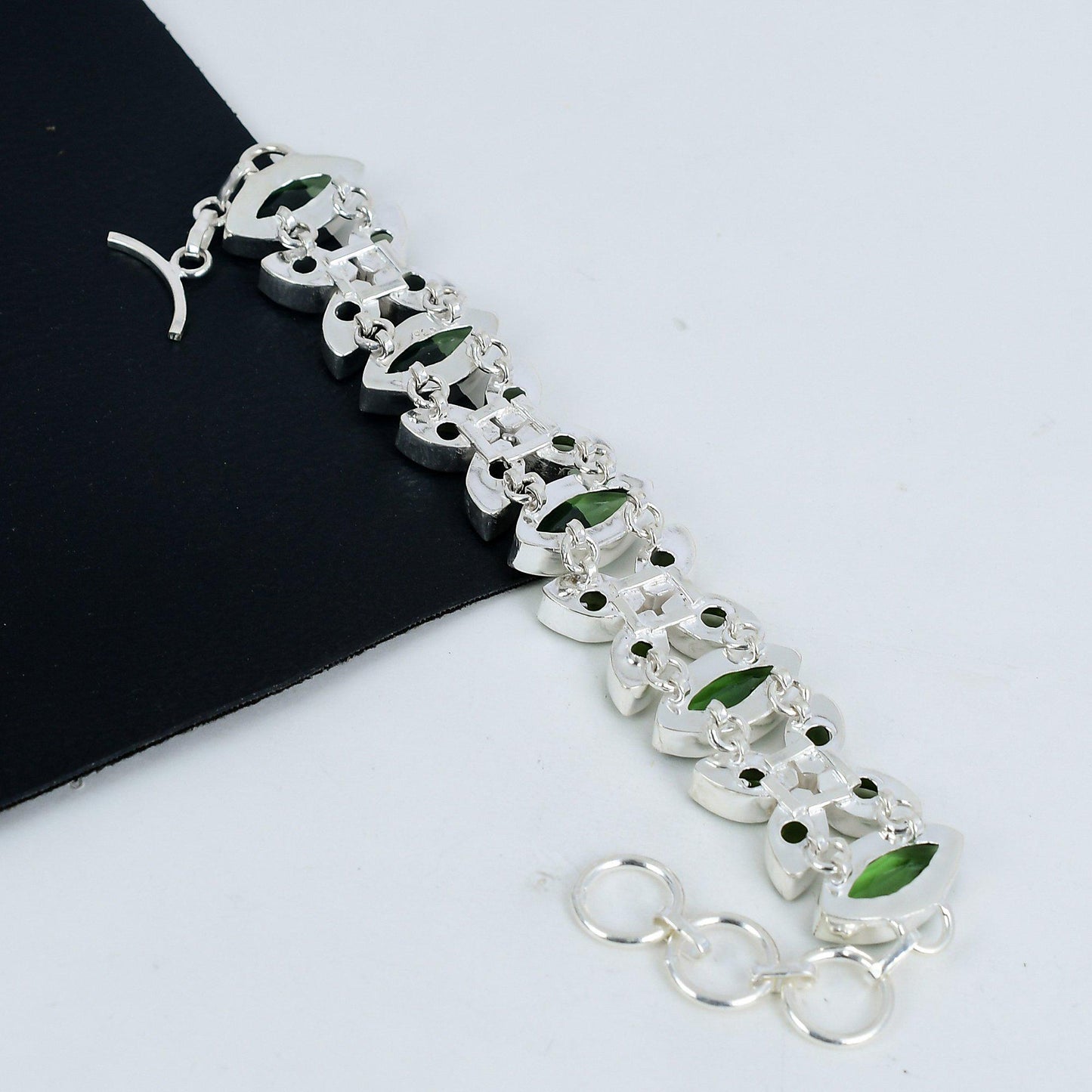 Green Amethyst Sterling Silver Bracelet