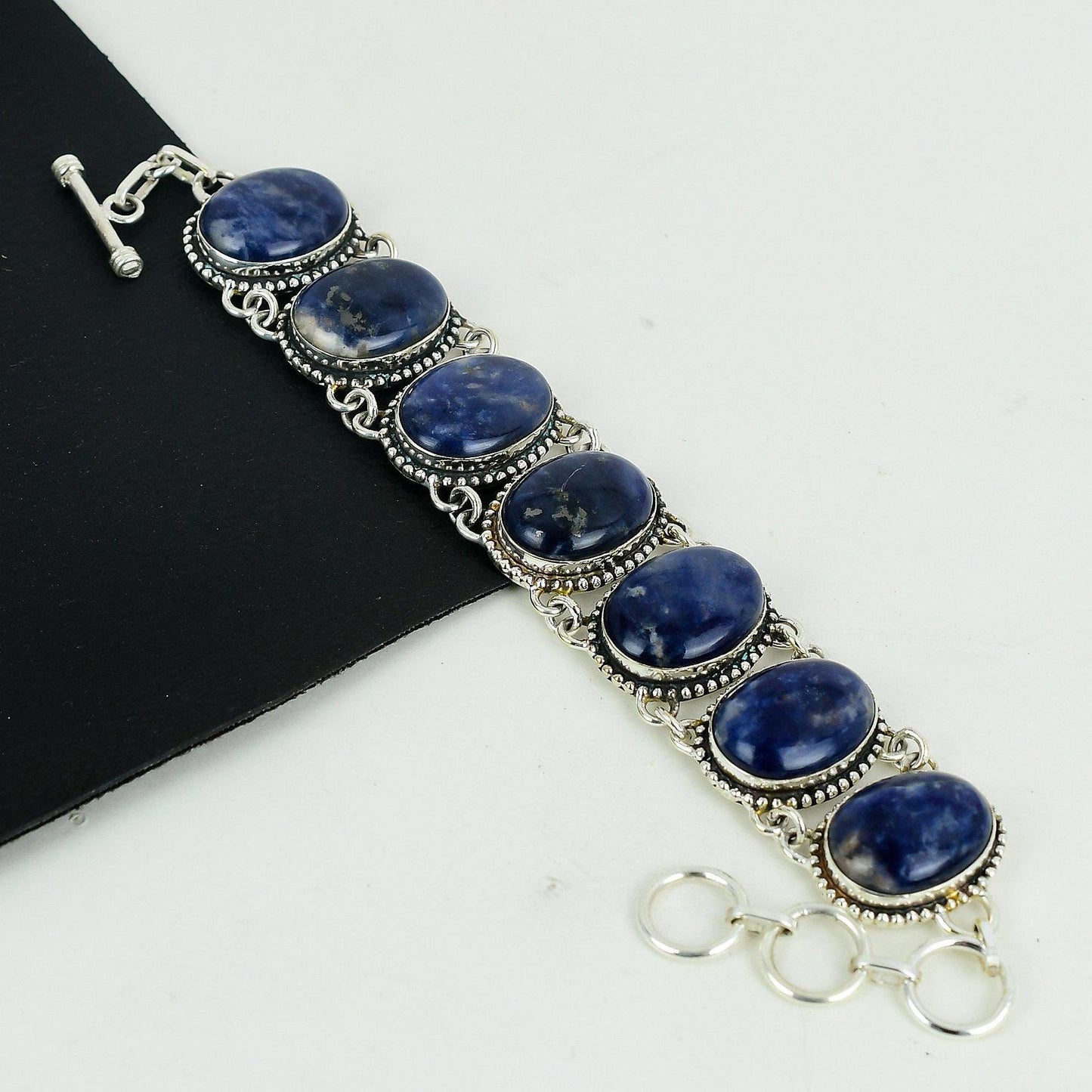 Blue Sodalite Sterling Silver Bracelet