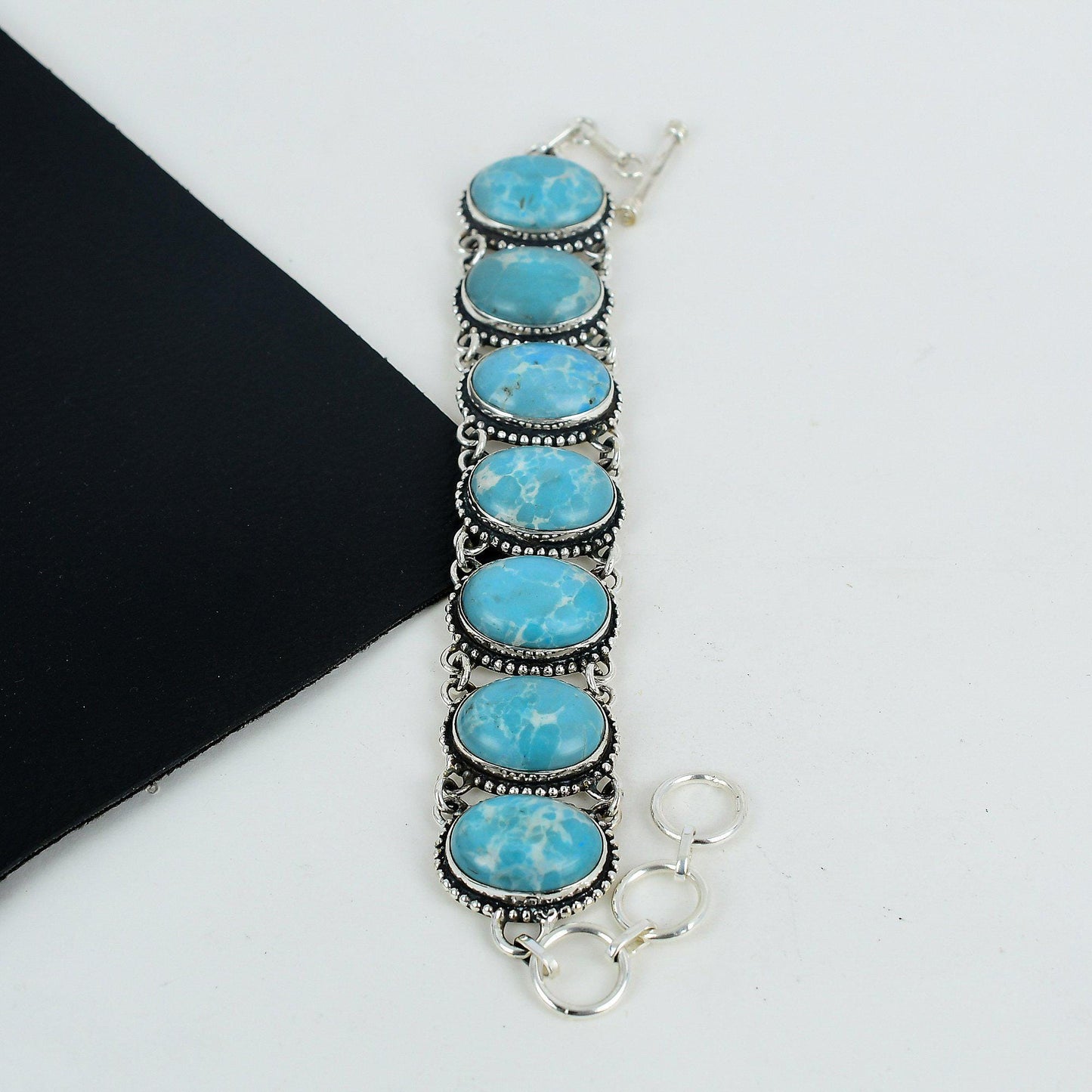 Blue Larimar Sterling Silver Bracelet