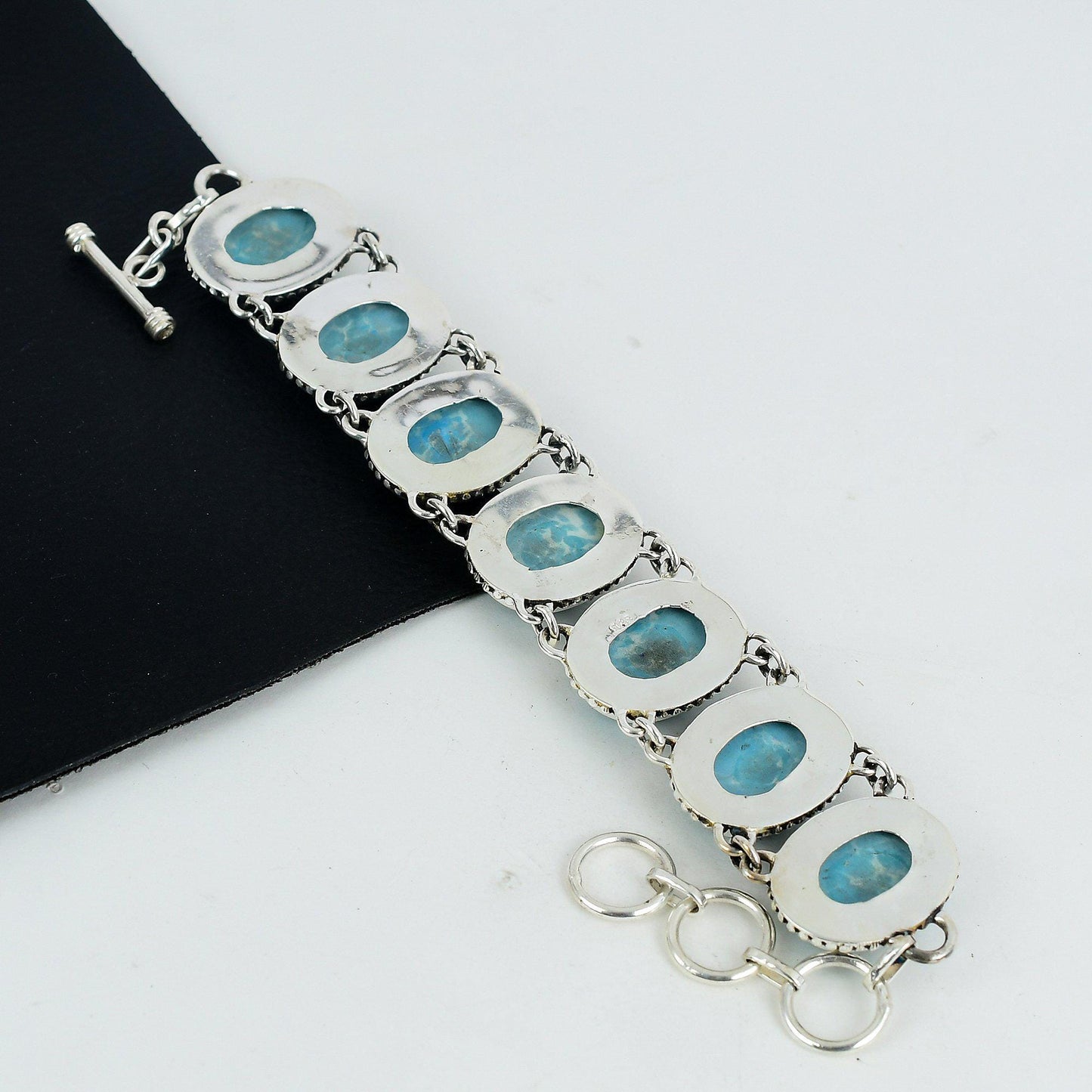 Blue Larimar Sterling Silver Bracelet
