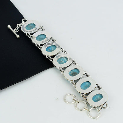 Blue Larimar Sterling Silver Bracelet