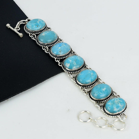 Blue Larimar Sterling Silver Bracelet