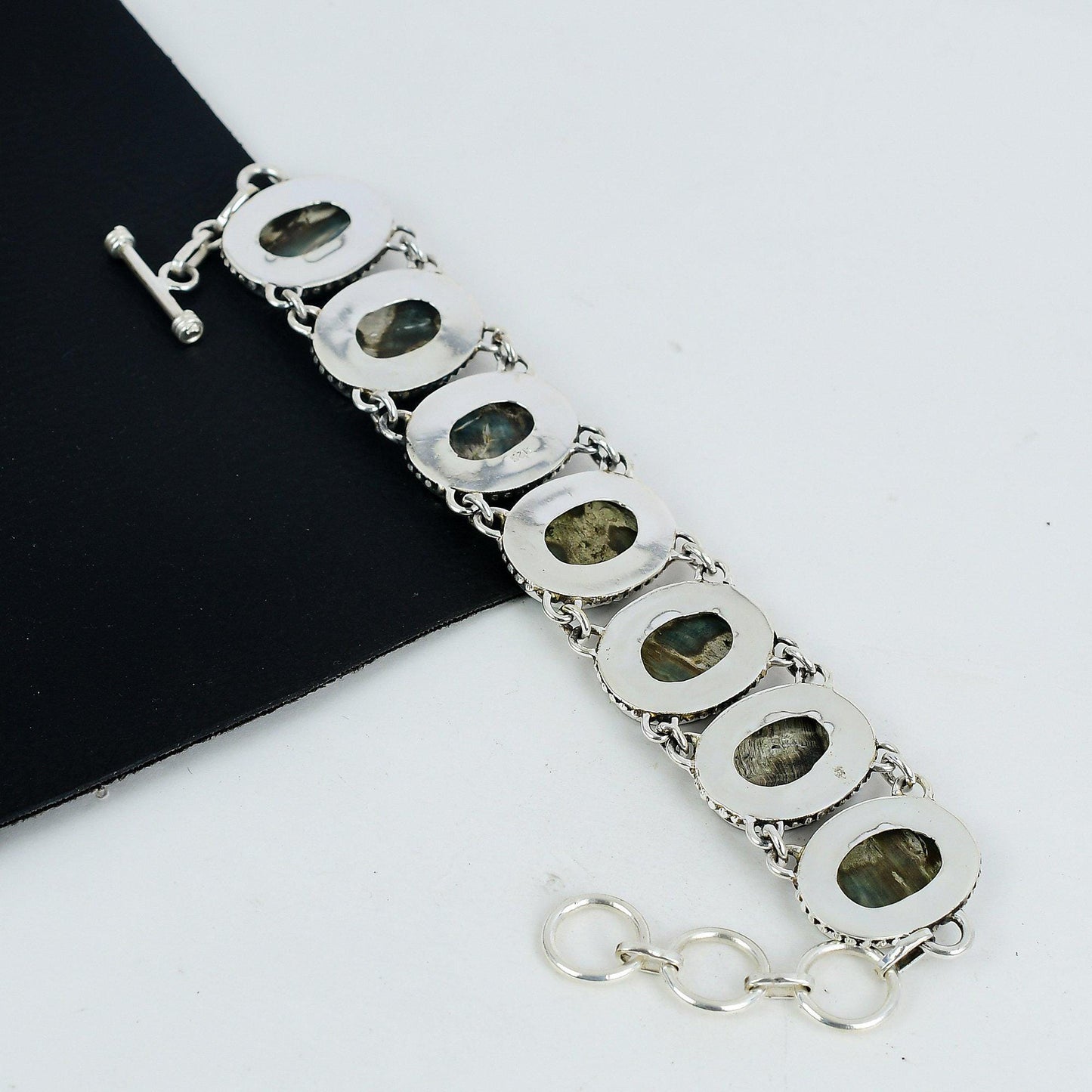 Green Abalone Shell Sterling Silver Bracelet