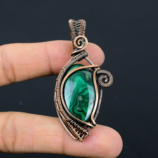 Green Malachite Gemstone Pendant