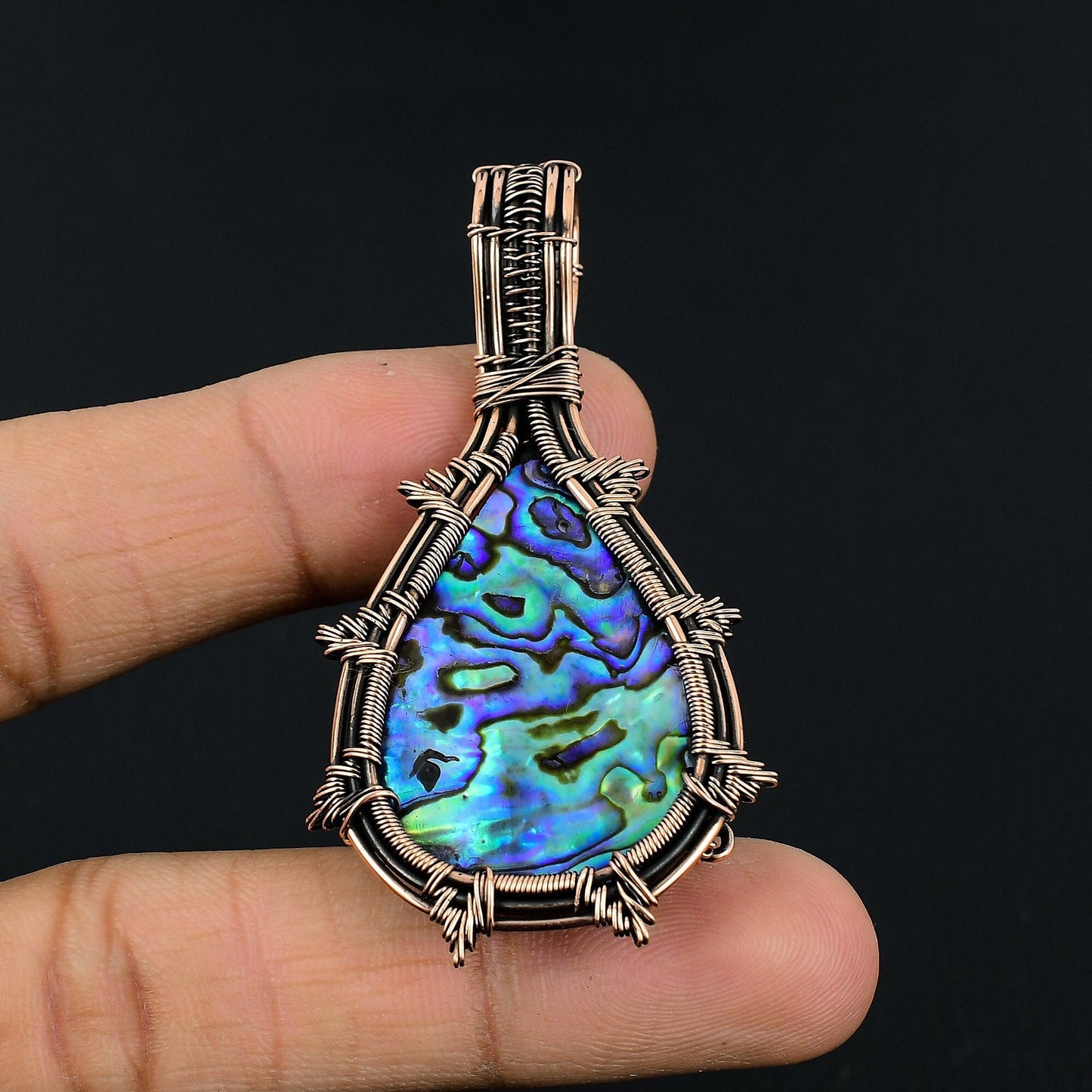 Iridescent Abalone Gemstone Pendant