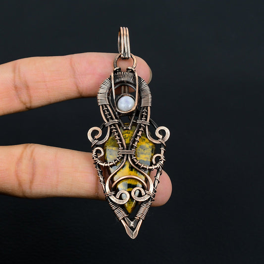 Golden-Brown Nellite Gemstone Pendant