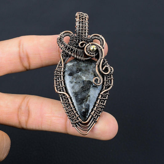 Gray Larvikite Gemstone Pendant