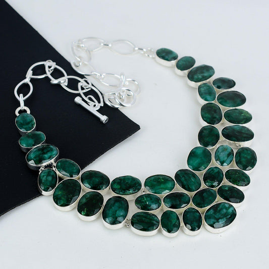 Green Emerald Gemstone Necklace