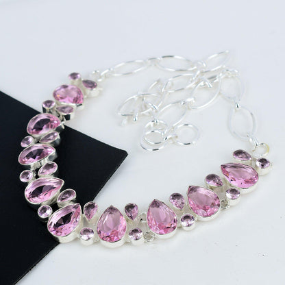 Pink Kunzite Sterling Silver Necklace