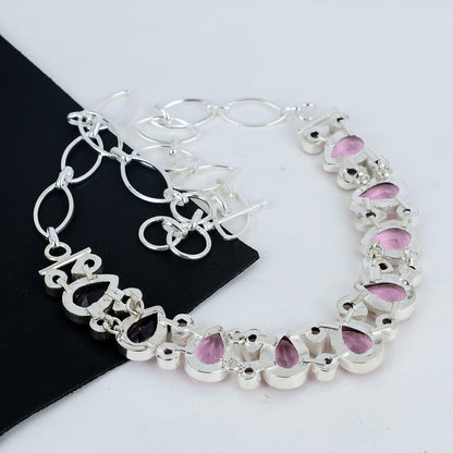 Pink Kunzite Sterling Silver Necklace