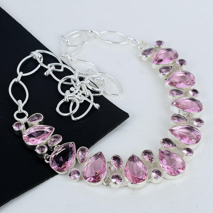 Pink Kunzite Sterling Silver Necklace