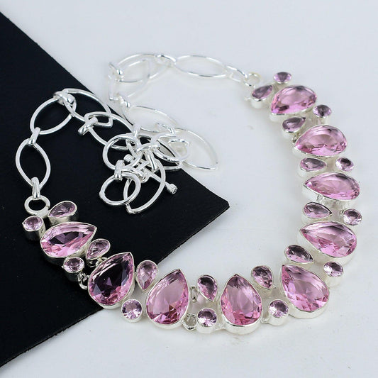 Pink Kunzite Sterling Silver Necklace