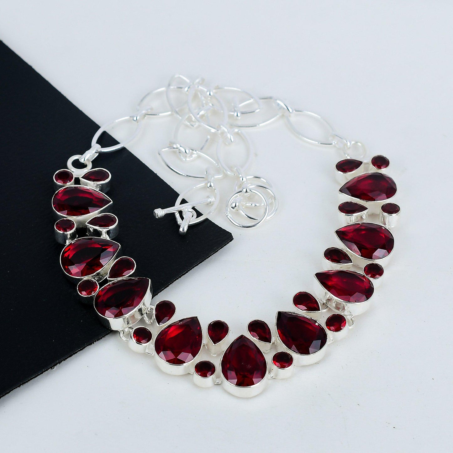 Red Garnet Sterling Silver Necklace