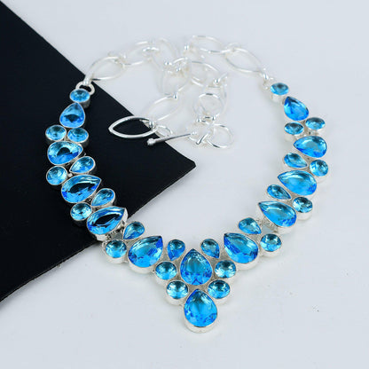 Blue Topaz Gemstone Necklace