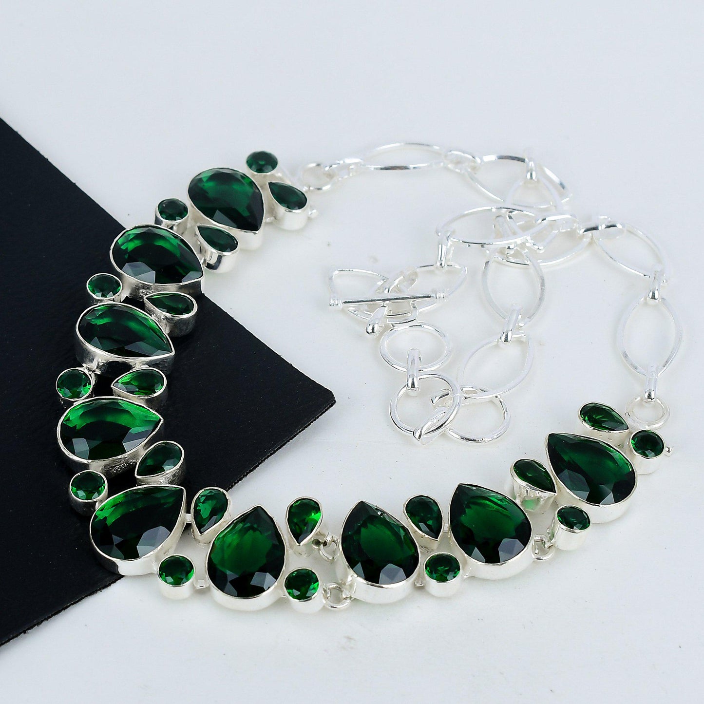 Green Tourmaline Silver Necklace
