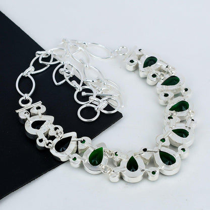 Green Tourmaline Silver Necklace