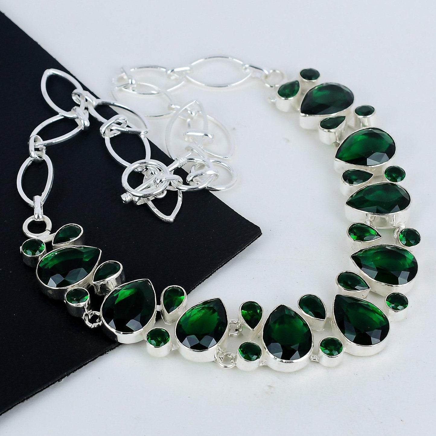 Green Tourmaline Silver Necklace
