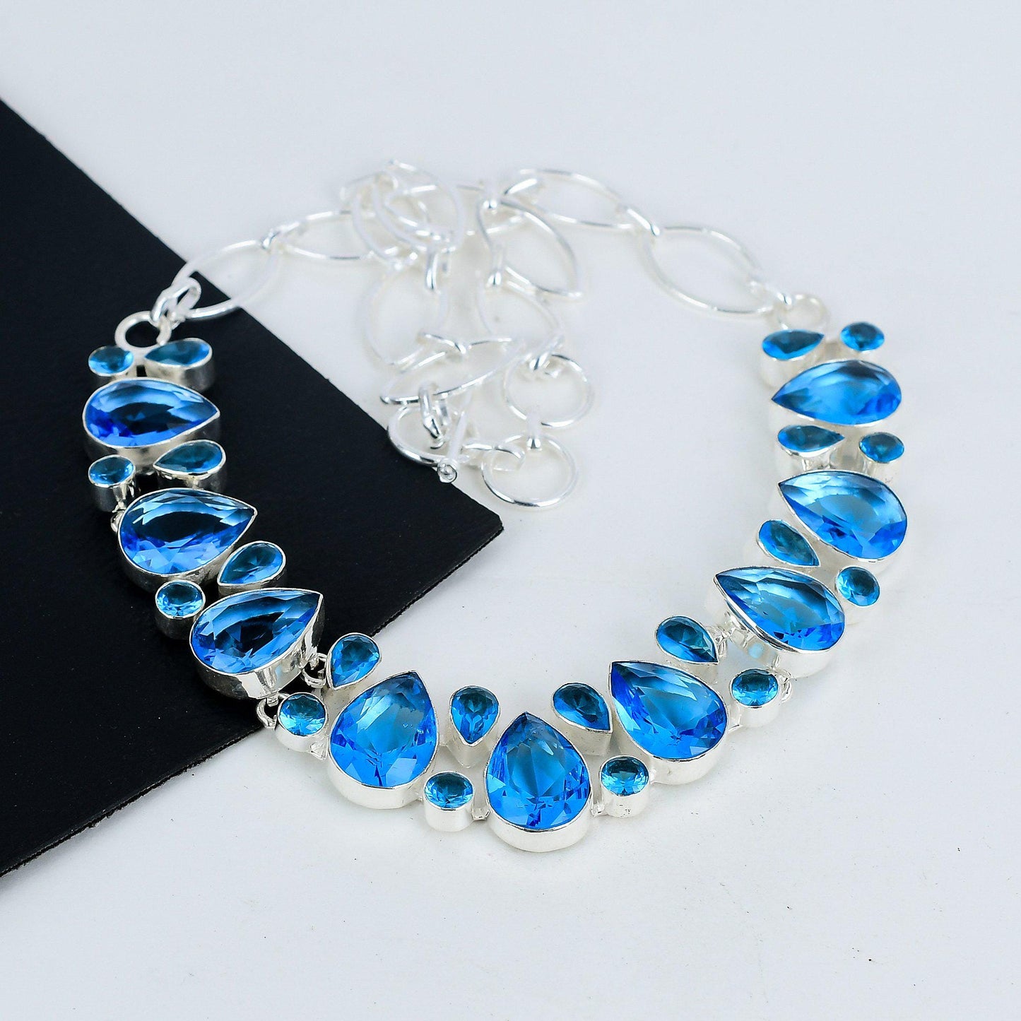 Blue Topaz Sterling Silver Necklace