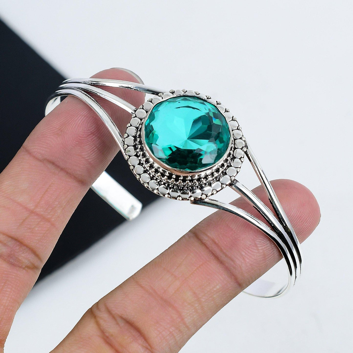 Green Apatite Gemstone Bangle