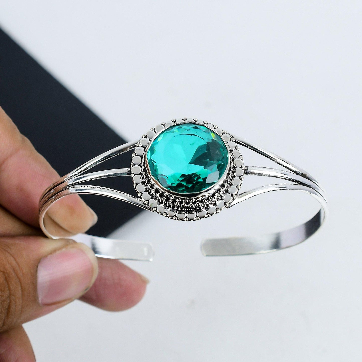 Green Apatite Gemstone Bangle
