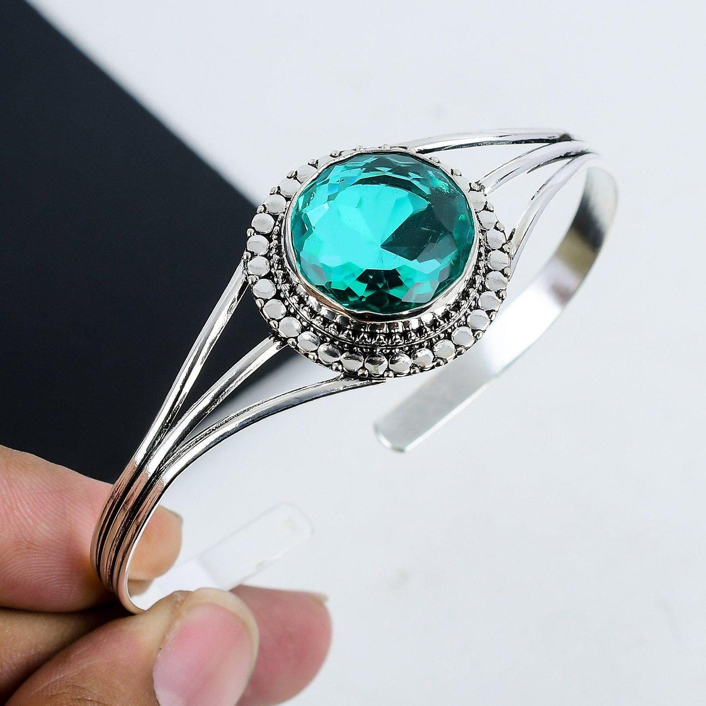 Green Apatite Gemstone Bangle