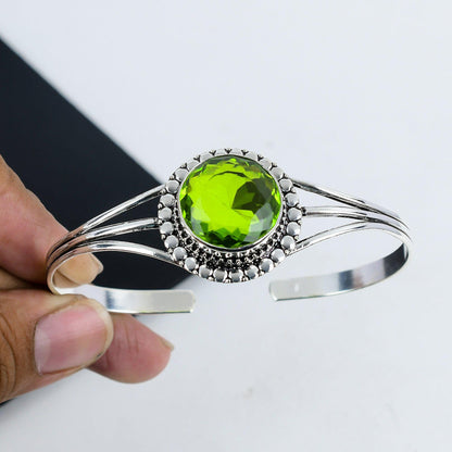 Green Peridot Gemstone Bangle