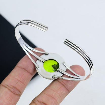 Green Peridot Gemstone Bangle