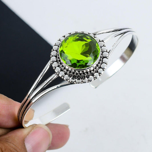 Green Peridot Gemstone Bangle